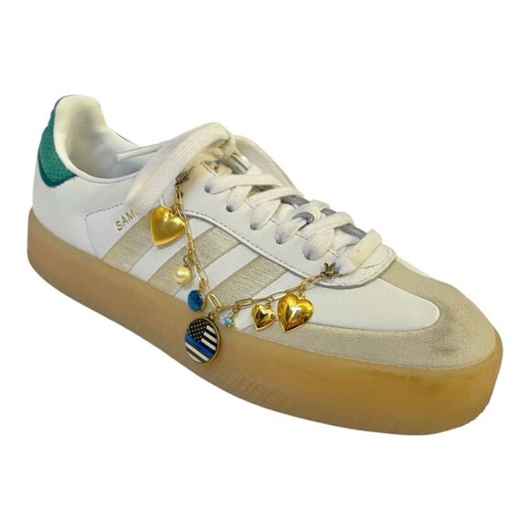 Shoe Charm Chain Shoe Bling Thin Blue Line Heart Locket Pearl Mini Locket LEO - Picture 3 of 6